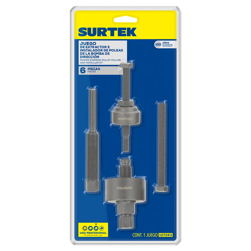 Juego de extractor e instalador de poleas de la bomba de dirección, 6 piezas Surtek