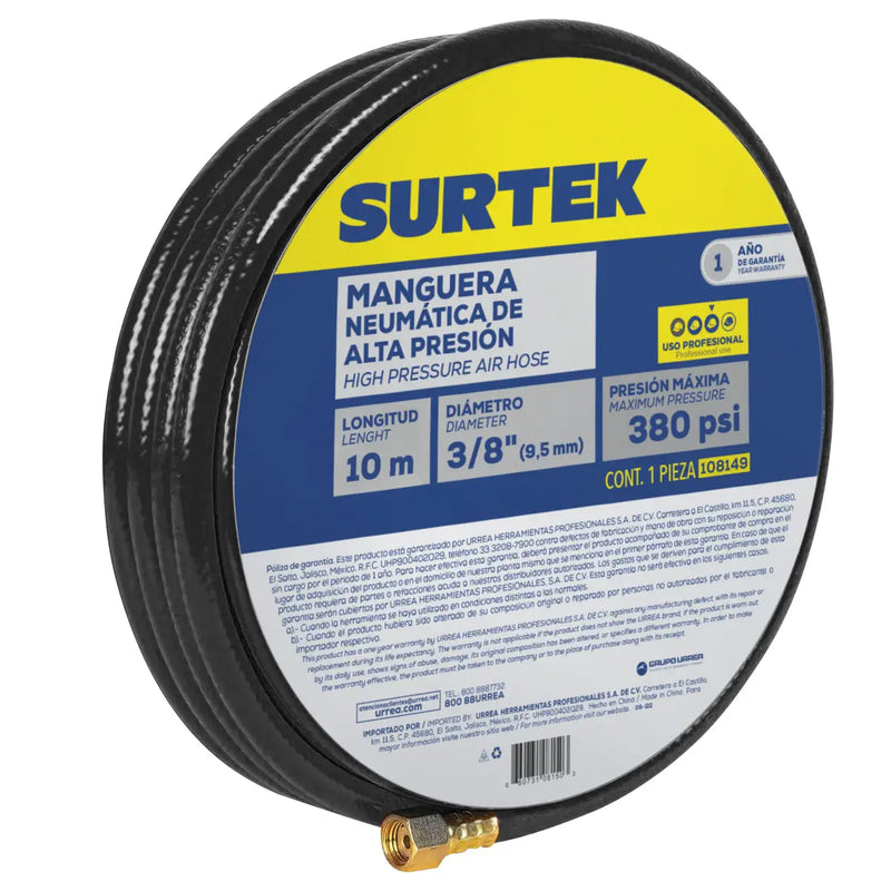 Manguera para aire de alta presión 3/8" x 15 m Surtek
