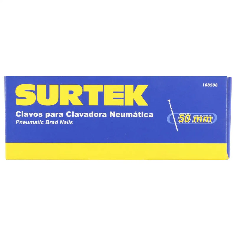 Clavos para clavadora neumática, 5000 piezas calibre 18, largo 2" Surtek