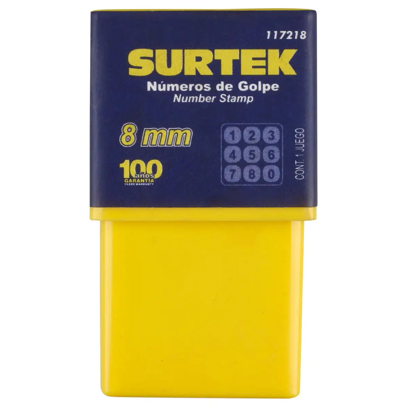 Juego de números del "0" al "9" de golpe 8 mm, 9 piezas Surtek