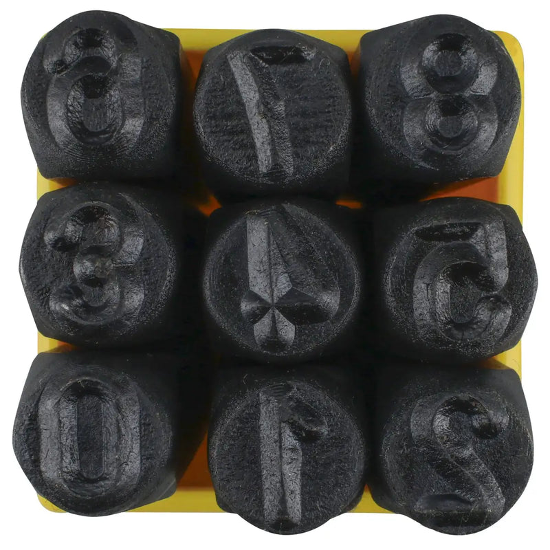 Juego de números del "0" al "9" de golpe 8 mm, 9 piezas Surtek