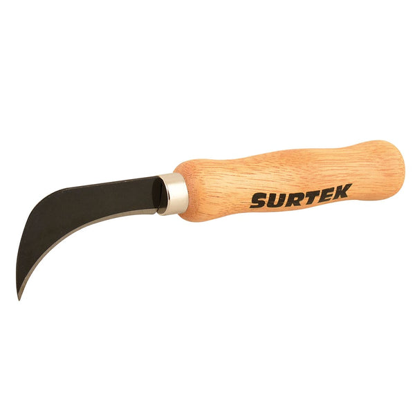 Cuchillo de acero inoxidables con mango de madera de 8", para linóleo Surtek