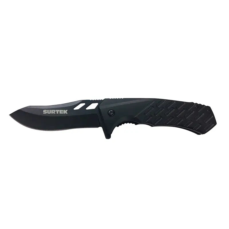 Navaja abatible de acero inoxidable con mango de plástico hoja dentada de 3-1/4" Surtek