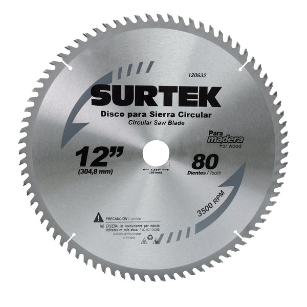 Disco para sierra circular para corte madera 24 dientes, 7-1/4" Surtek