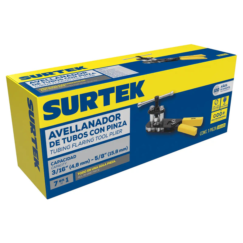 Avellanador tipo pinza ajustable de 3/16" a 5/8" Surtek