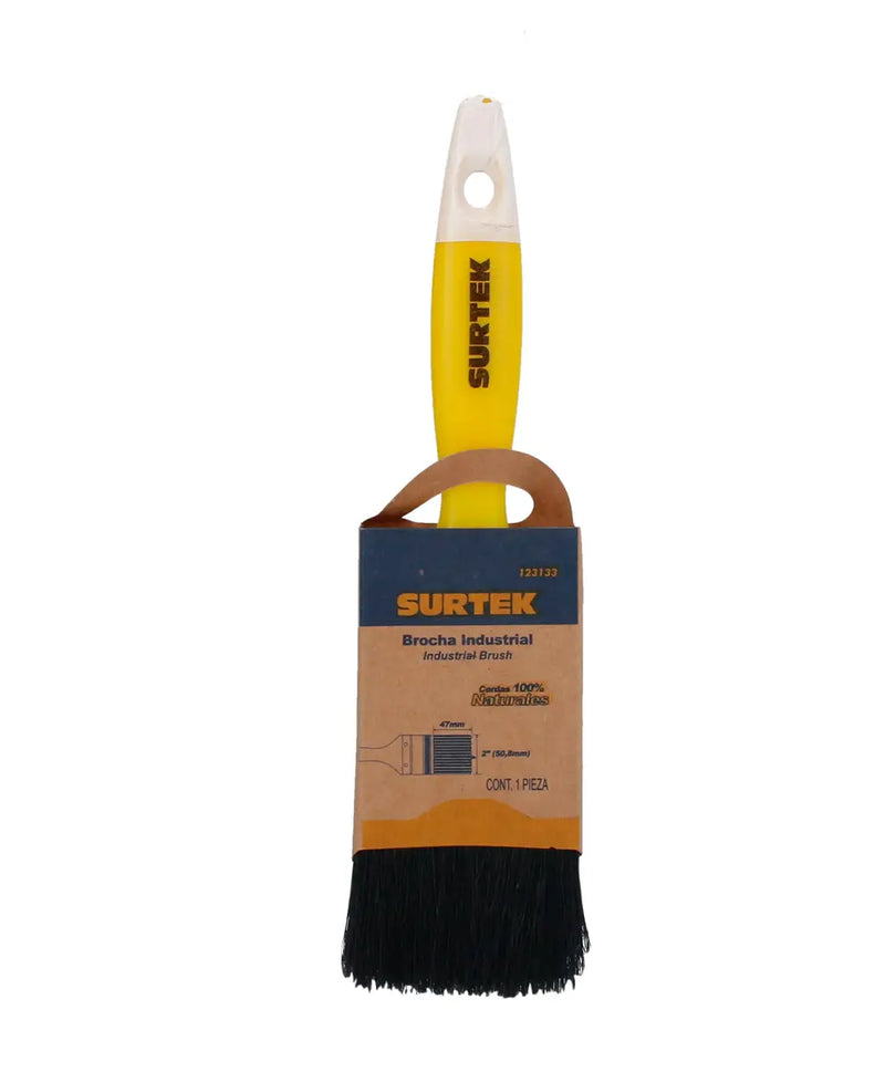Brocha de cerdas naturales con mango plástico 2" Surtek