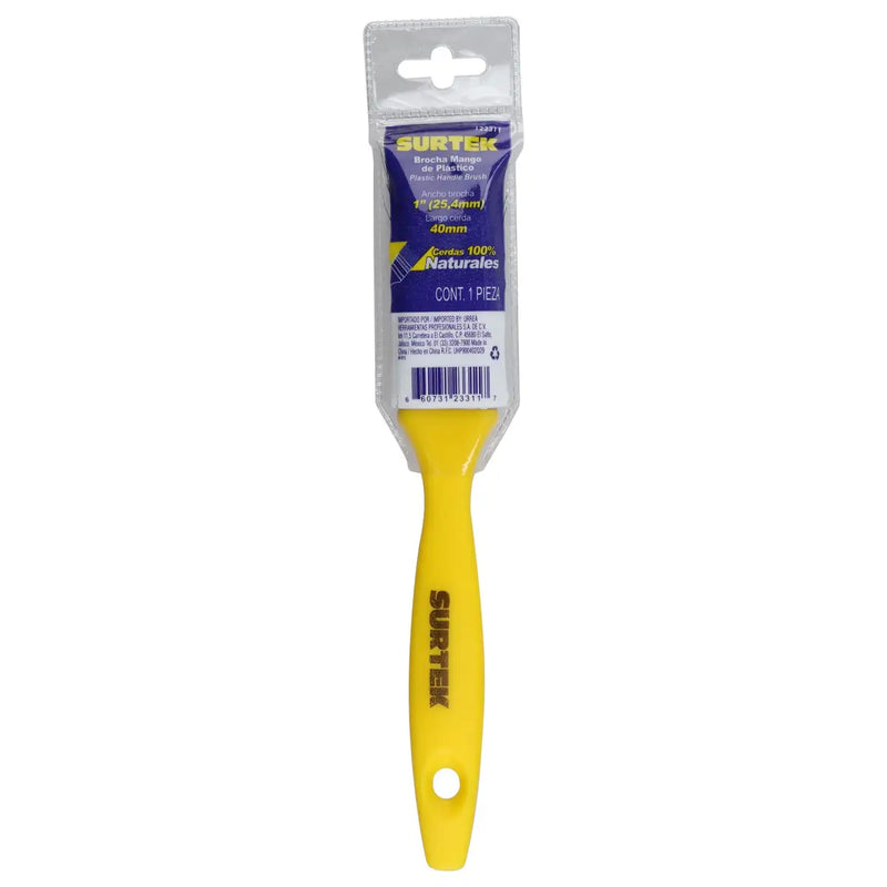 Brocha de cerdas naturales con mango plástico 1" Surtek