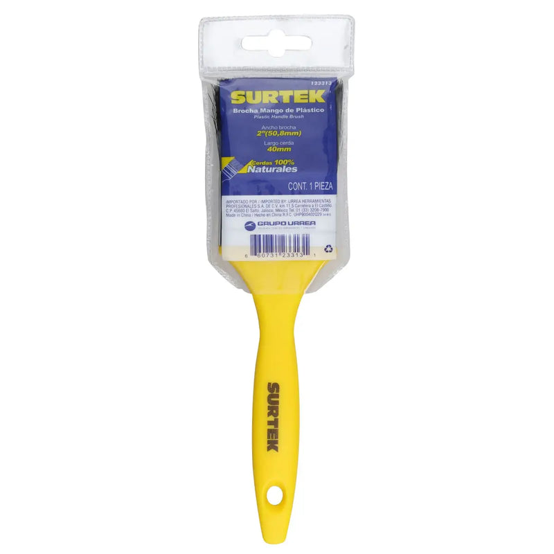 Brocha de cerdas naturales con mango plástico 2" Surtek