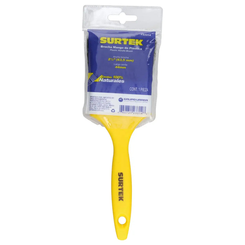 Brocha de cerdas naturales con mango plástico 2-1/2" Surtek