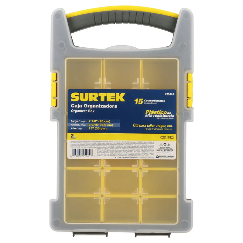 Caja organizadora plástica 8" x 13" x 2" Surtek