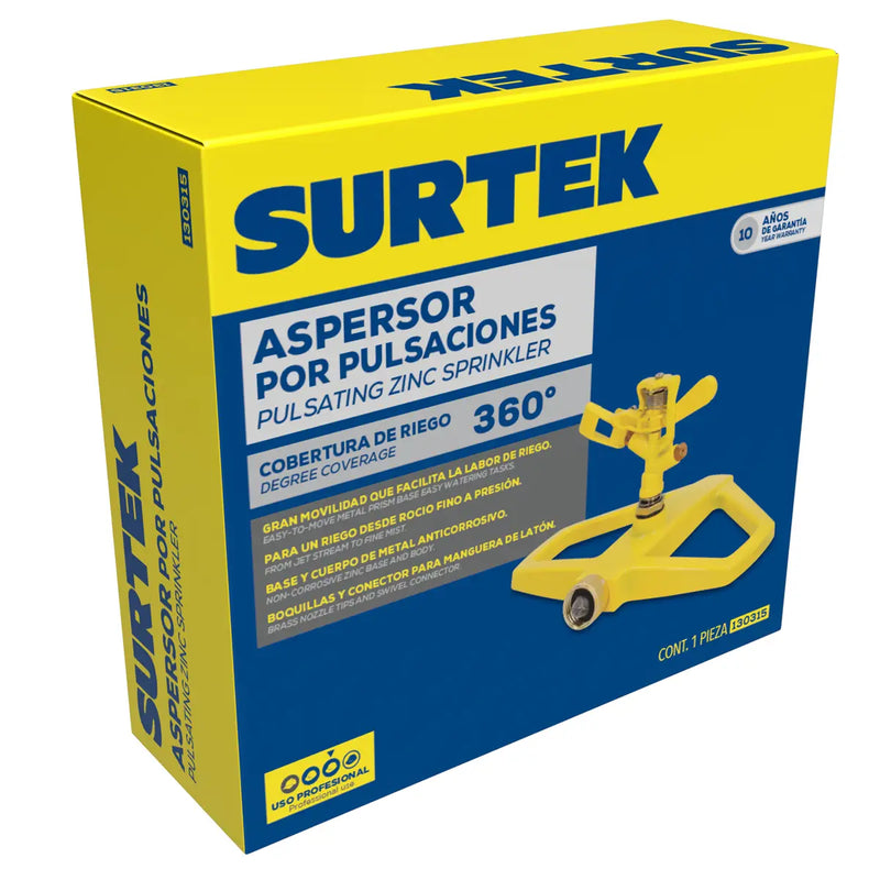Aspersor estacionario con base metálica regulada por pulsación 3/4" GHT Surtek