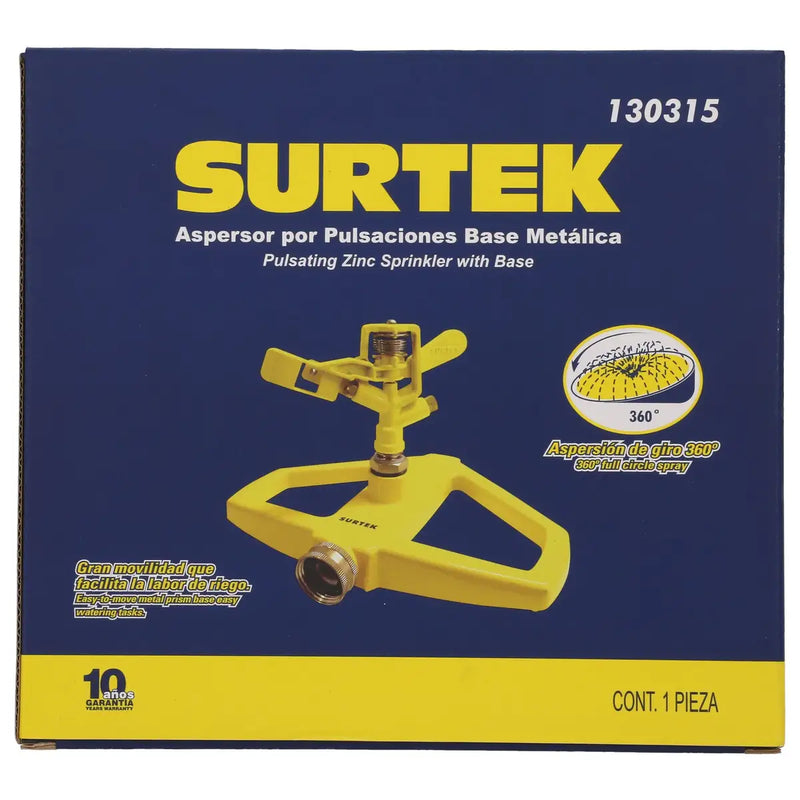 Aspersor estacionario con base metálica regulada por pulsación 3/4" GHT Surtek