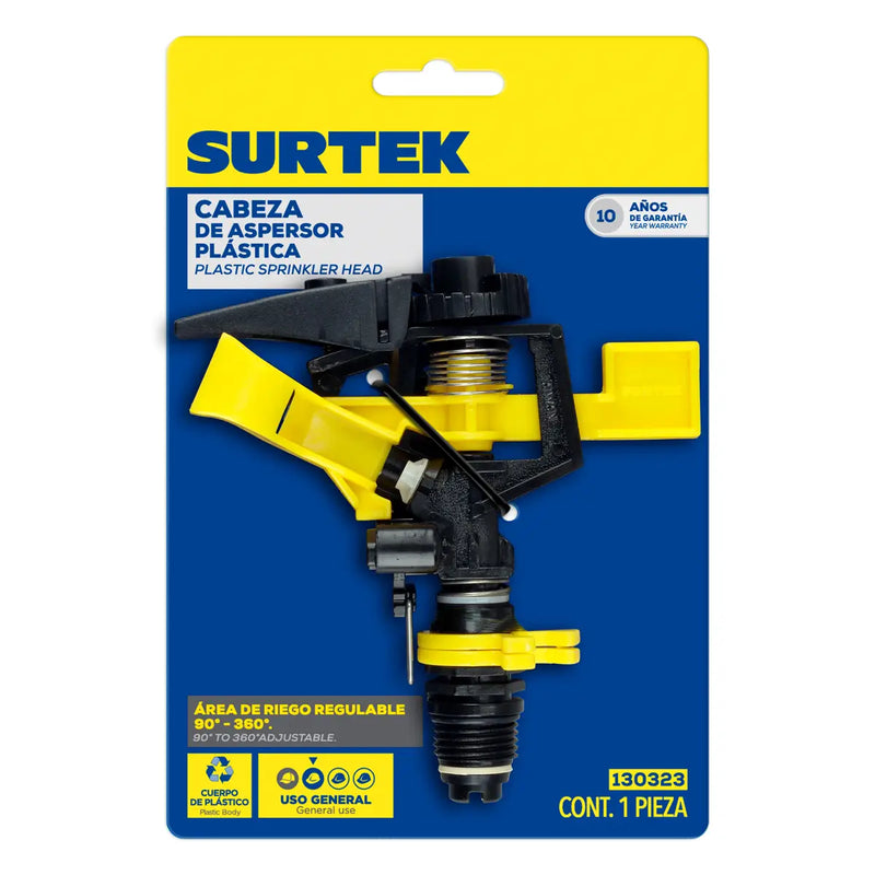 Aspersor plástico regulable por pulsación 3/4" GHT Surtek