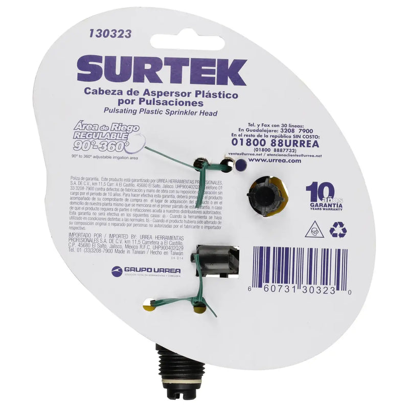 Aspersor plástico regulable por pulsación 3/4" GHT Surtek
