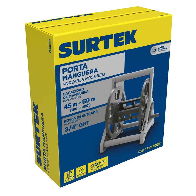 Porta manguera de piso, capacidad de 60 m Surtek