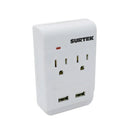 Multicontacto de barra 2 entradas 2 USB Surtek