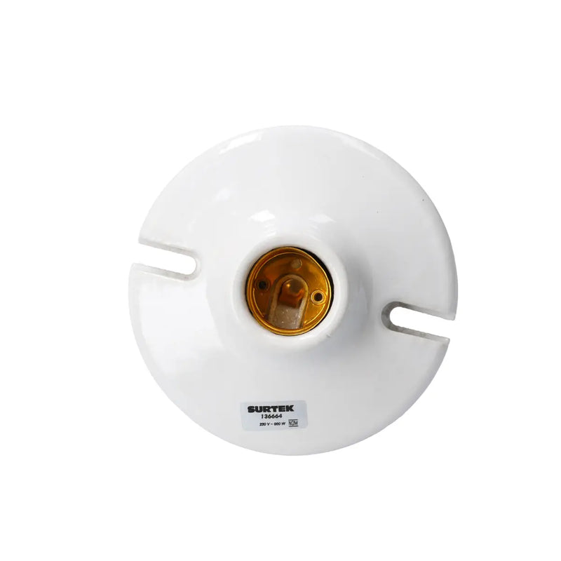 Portalámpara redonda de porcelana para techo 4" Surtek