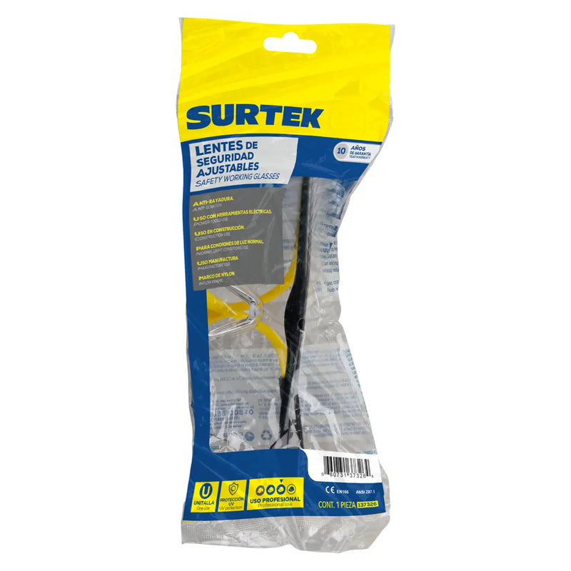 Lentes de seguridad modelo ajustable, transparentes Surtek