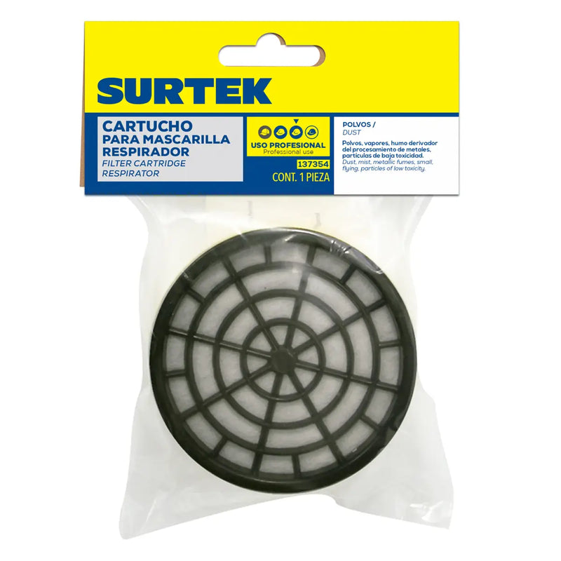 Cartucho para respirador con protección para polvo Surtek