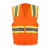 Chaleco de seguridad de alta visibilidad con cierre y 6 bolsas naranja unitalla Surtek