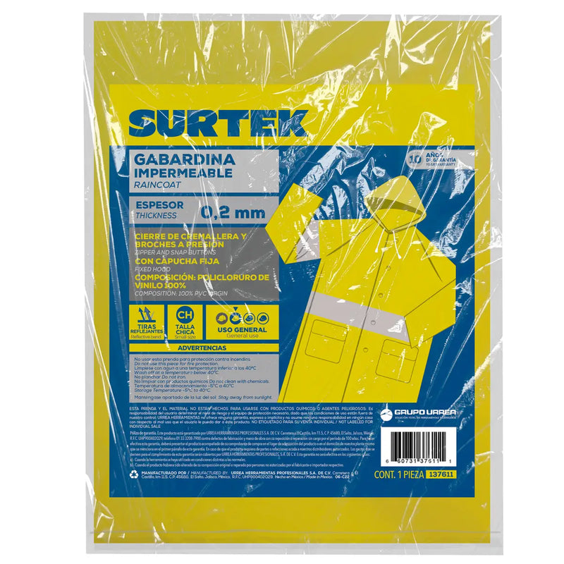 Gabardina impermeable con cintas reflejantes CH Surtek