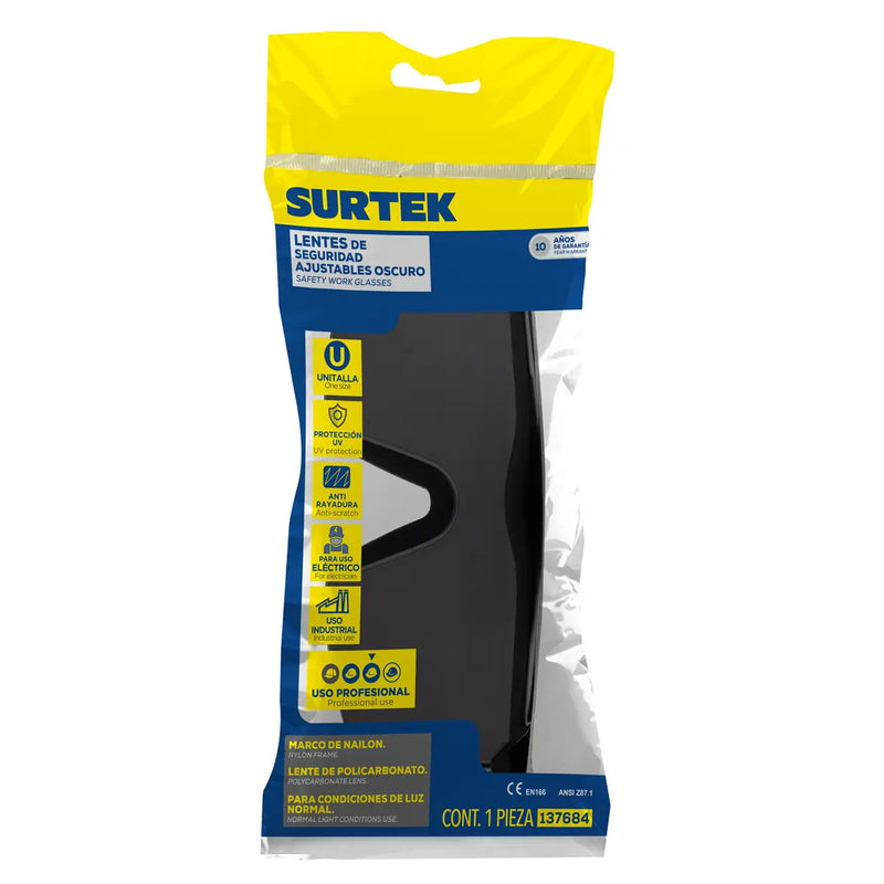 Lentes de seguridad modelo Ajustables, oscuros Surtek