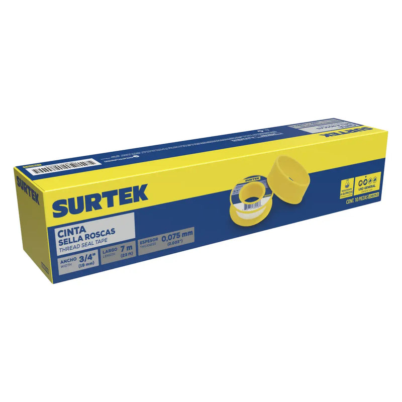 Cinta sella roscas 3/4" x 7 m Surtek
