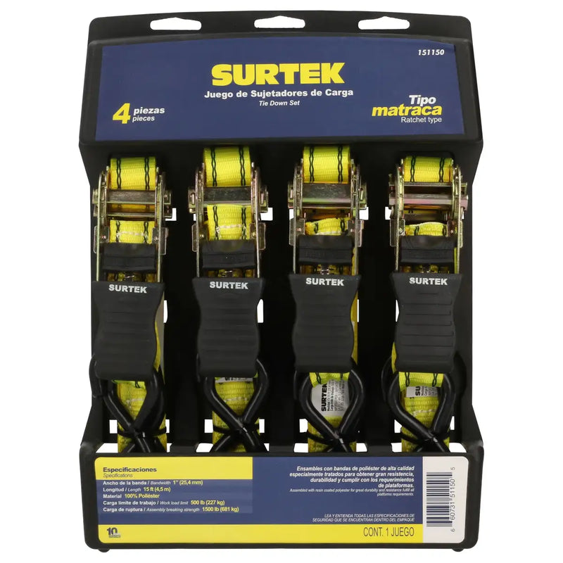 Juego de sujetadores tipo matraca, 4 piezas Surtek