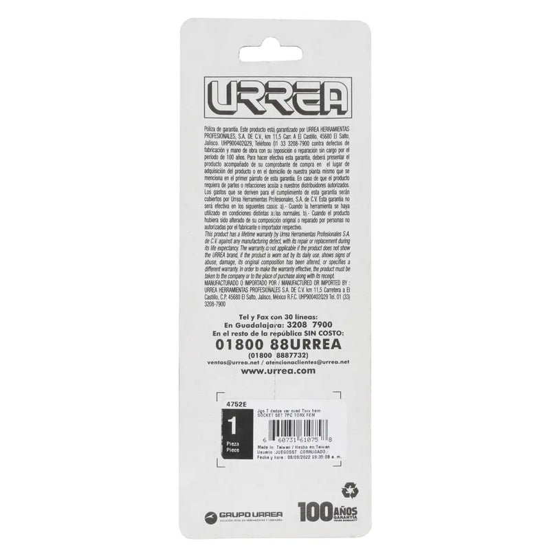 Juego de dados con punta torx hembra cuadro de 1/4" y 3/8, 7 piezas Surtek