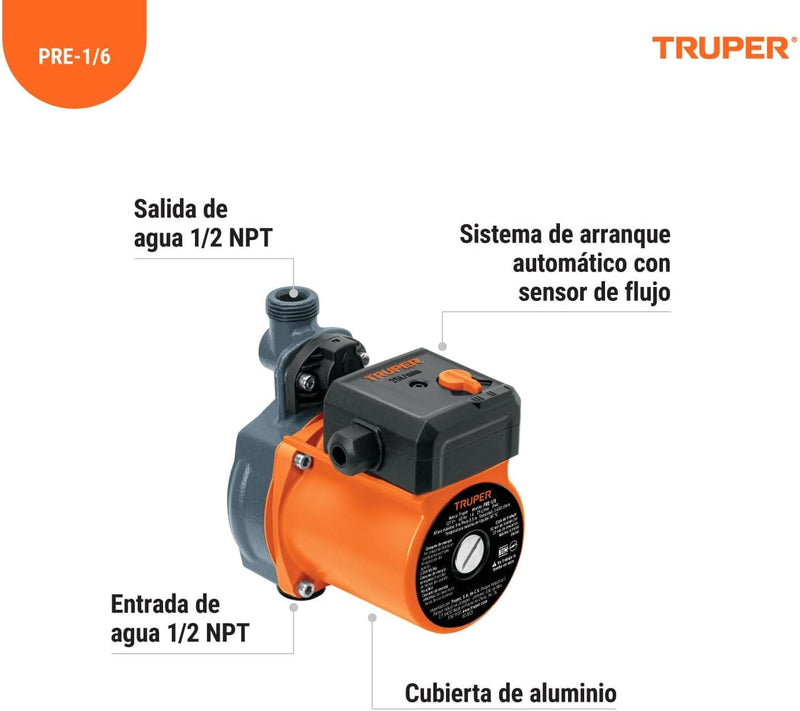 Bomba presurizadora de 1/6 hp