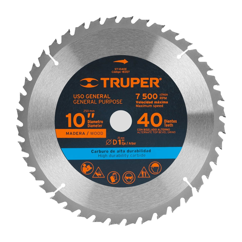 Disco Para Sierra Circular 040D 18307 Truper 10 X 1 ST-1040E