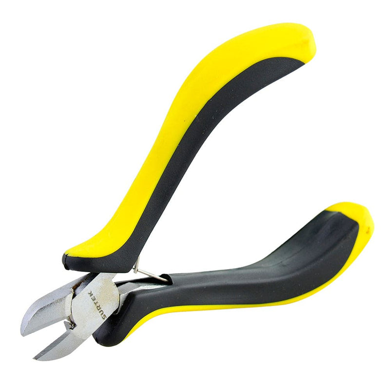 Mini pinza para electrónica con mango bimaterial de 4-5/16" corte diagonal Surtek