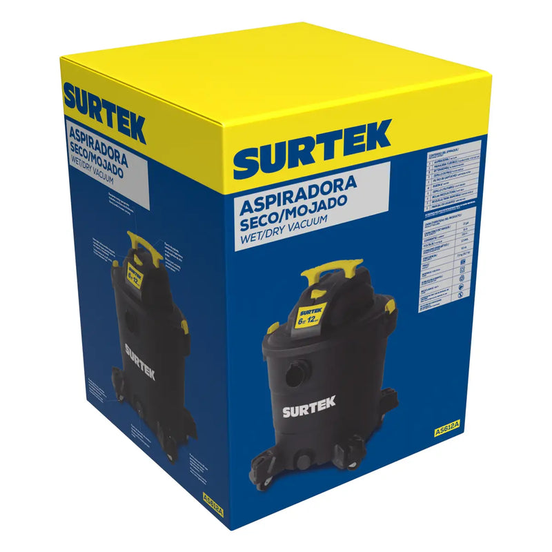Aspiradora 12 galones 6 HP, 120 V Surtek