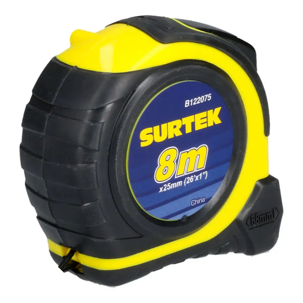 Flexómetro con carcasa rubber grip 8 m x 1" Surtek