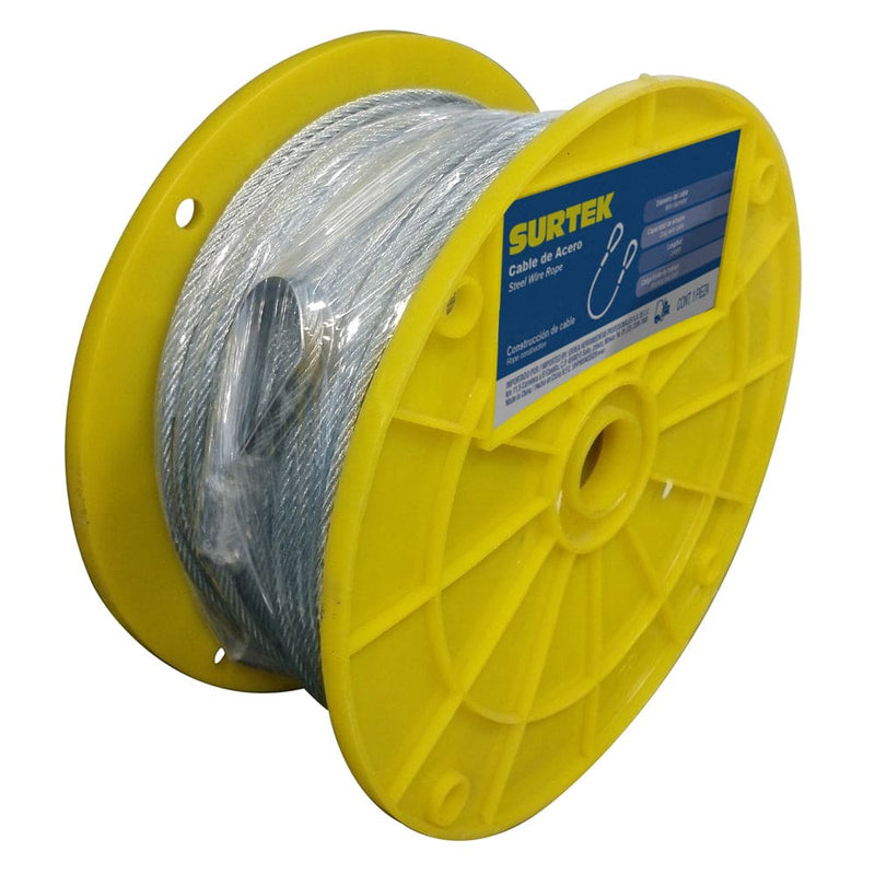 Cable de acero con guardacabo 3/32" x 76 m construcción de 7 x 7 Surtek