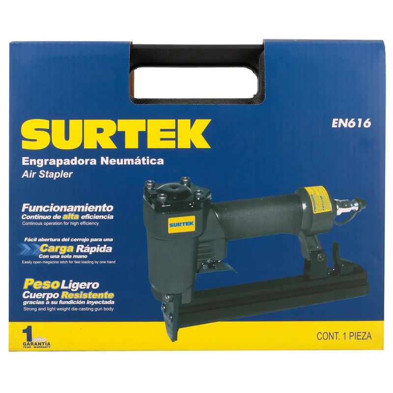 Engrapadora neumática calibre 22GA capacidad 180 grapas, 3/8 x 5/8" Surtek