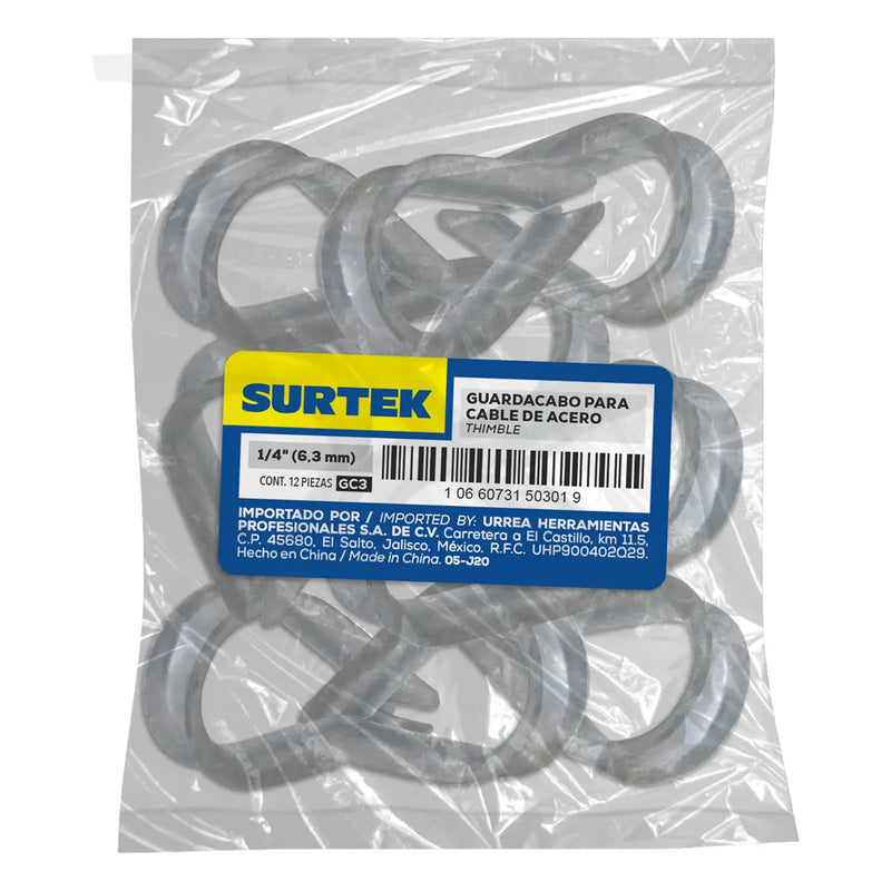 Guardacabo para cable de acero 1/4" Surtek