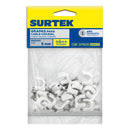 Grapa para cable coaxial 5 mm, color blanco, 20 piezas Surtek