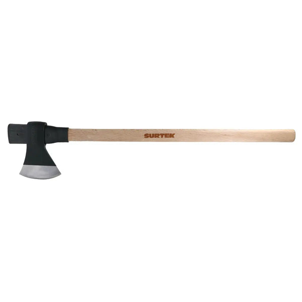 Hacha de labor entera con cabeza forjada en acero con mango de madera 36", 3-1/2 Lb Surtek