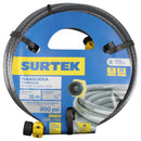 Manguera para jardín tramada gris con conector plásticos 1/2", 15 m Surtek