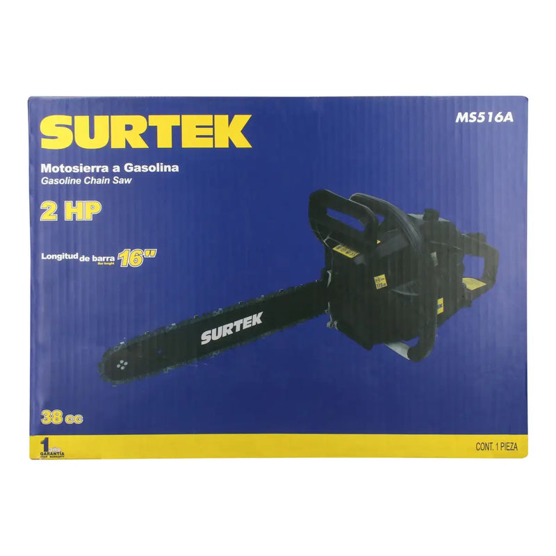 Motosierra a gasolina 16", 38cc Surtek