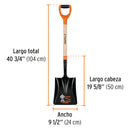 Pala cuadrada T-2000 - puño "Y"