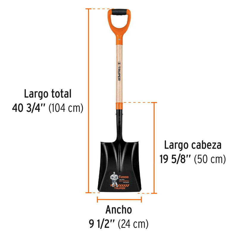 Pala cuadrada T-2000 - puño "Y"