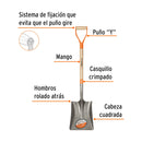 Pala cuadrada Classic - puño "Y"