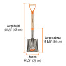 Pala cuadrada Classic - puño "Y"