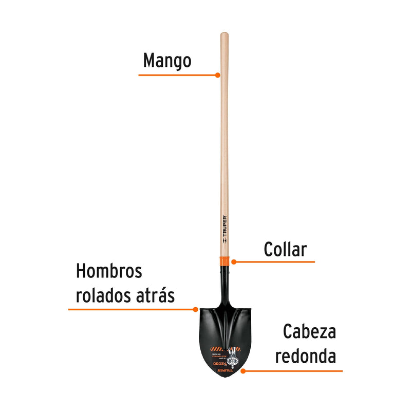 Pala redonda - mango largo 45"