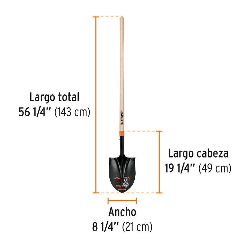 Pala redonda - mango largo 45"