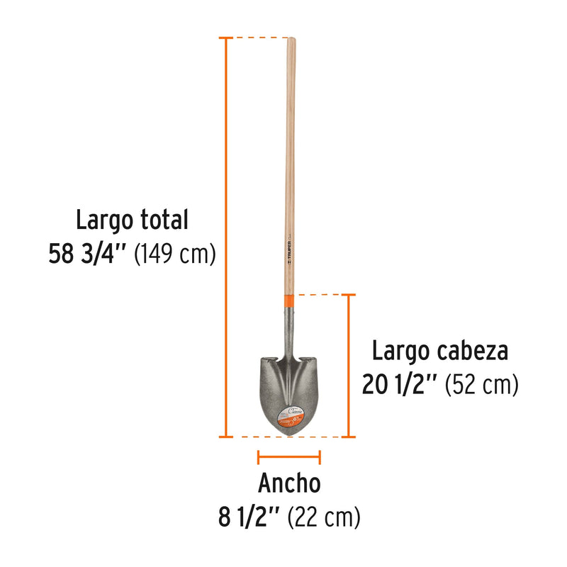 Pala redonda Classic - mango largo 48"