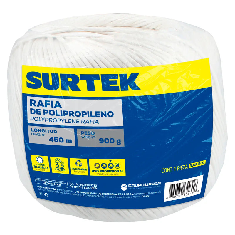 Rafia de polipropileno blanca 2.2 g/m Surtek