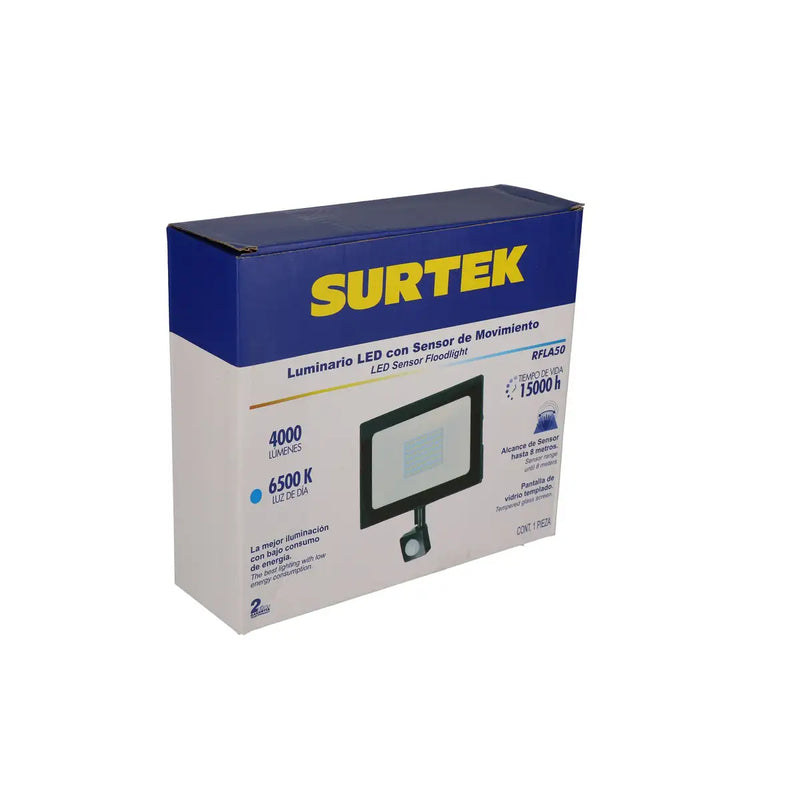 Reflector de LED SDM delgado con sensor 50 W de 4,000 lm Surtek